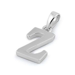 Sterling Silver Plain Letter Z Initial Pendant